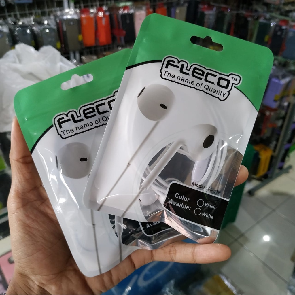 Handsfree Headset FLECO FL-01P Earphone Super bass Jernih