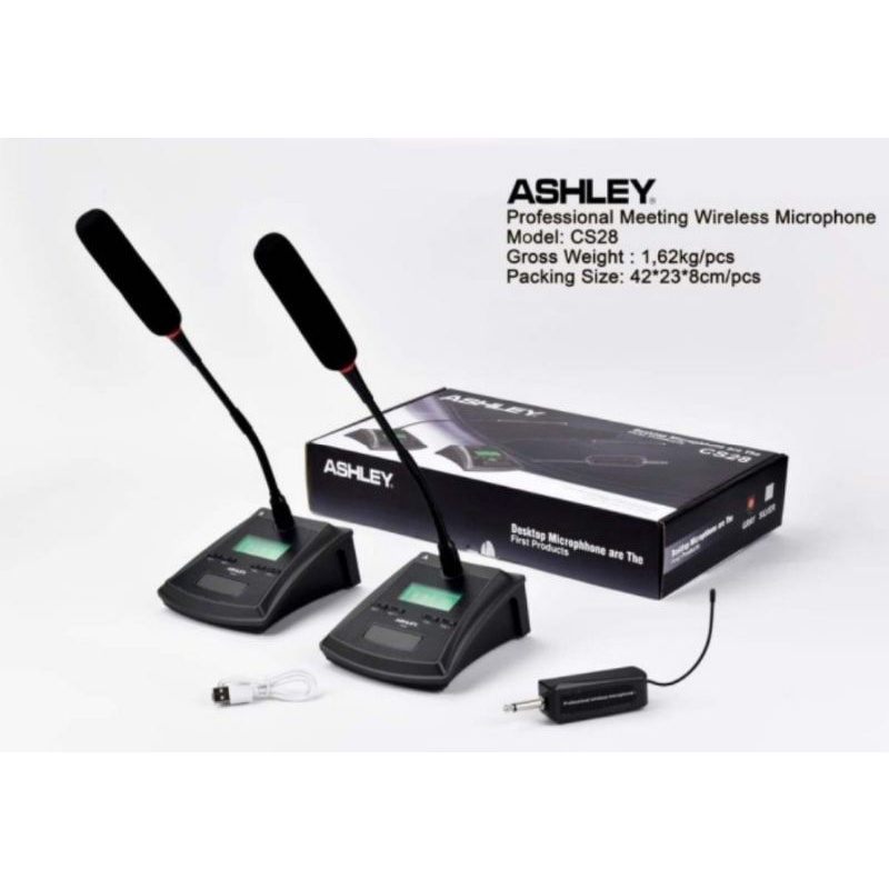 mic wireless podium Ashley CS28 cs 28 2mic meja original
