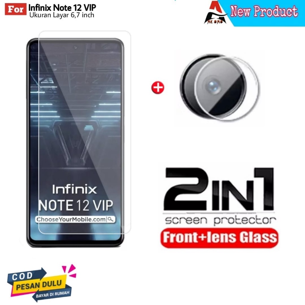 Tempered Glass INFINIX NOTE 12 VIP Screen Protector Handphone Bening Bonus Camera