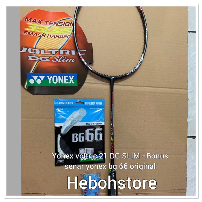 Unik Raket Badminton YONEX VOLTRIC 21 DG SLIM +pasang senar yonex BG 66 ORI Limited
