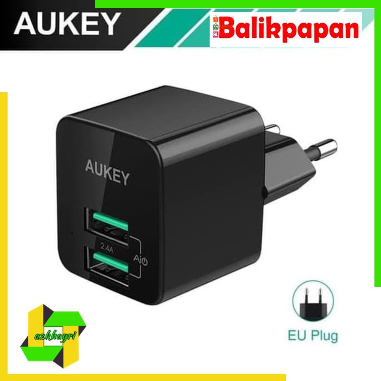 Aukey PA-U32 Mini Dual Port Wall Quick Charger 2 Port Usb Eu Plug 12 watt