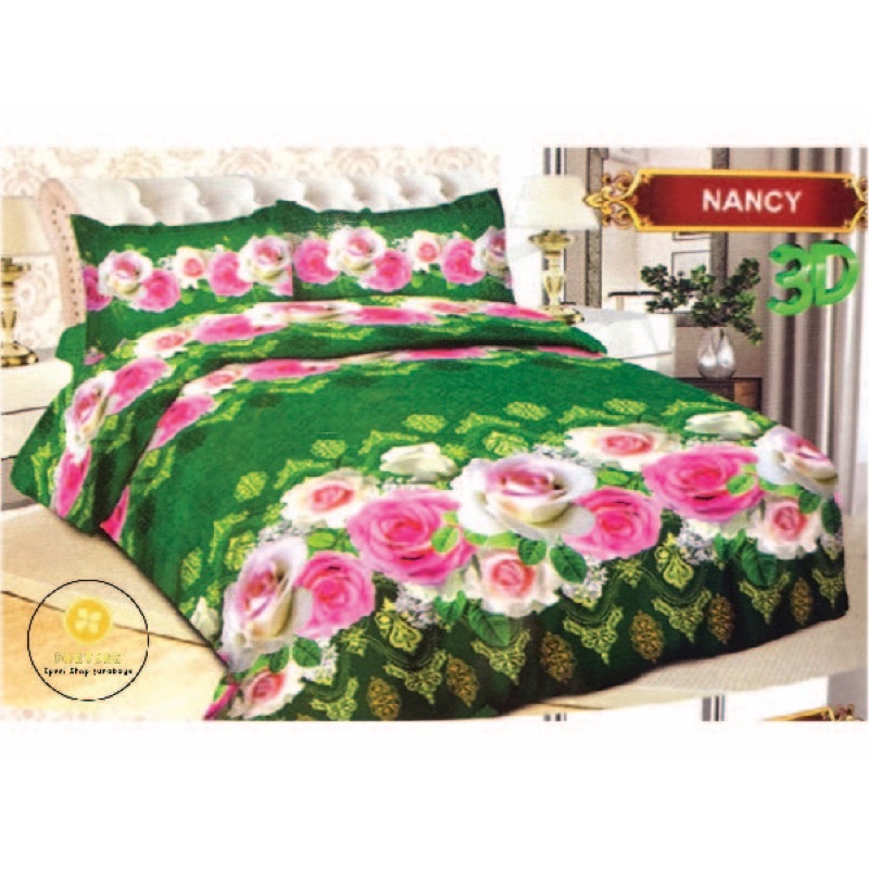 Sprei BONITA Motif Terbaru BUNGA 3D Disperse (BISA COD) Blue Rose, Revanda, Elvina, Bianca, Nancy, Novita