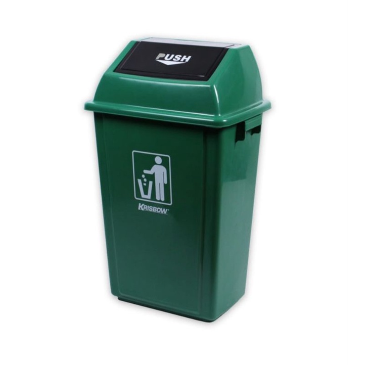 Tempat Sampah 58L Plastik Outdoor Tutup Ayun/Dustbin/Kantong Sampah