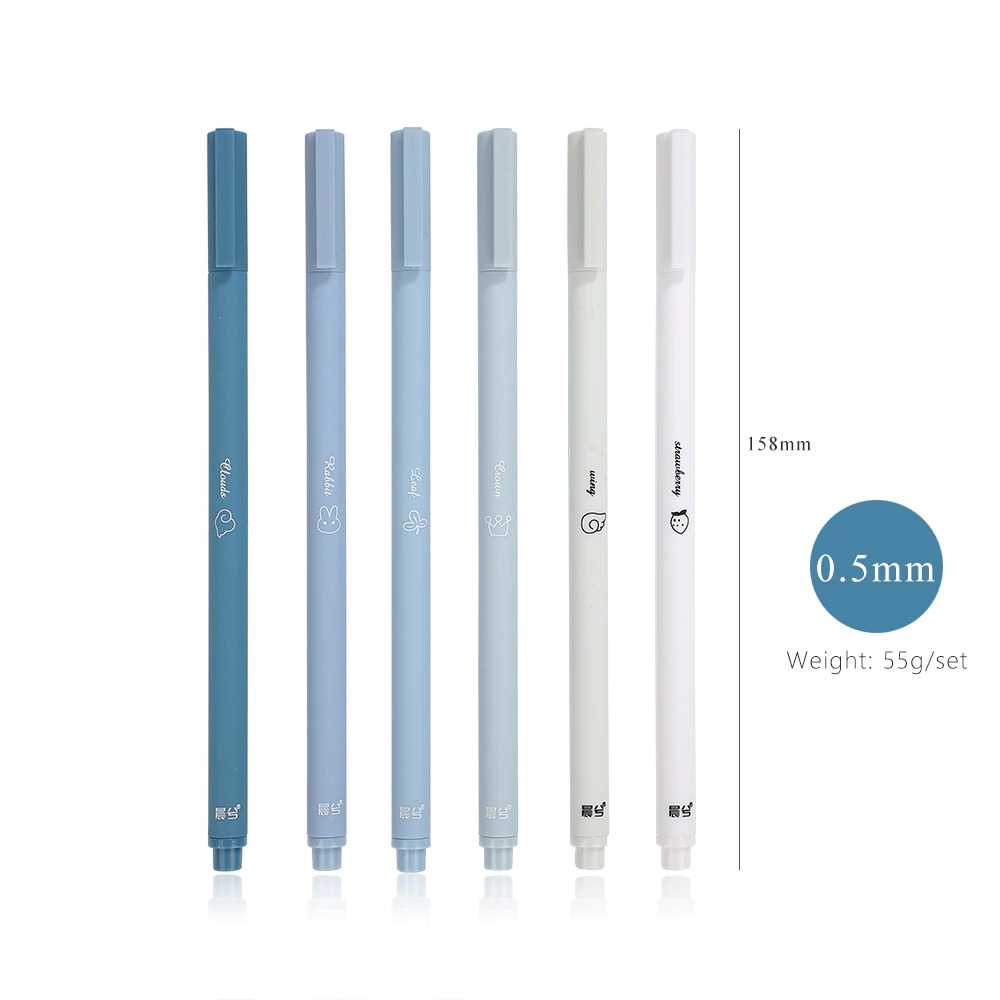 

JIANWU Gel Pen Pena Pulpen Bolpoin 0.5mm 6 PCS - Z-1901