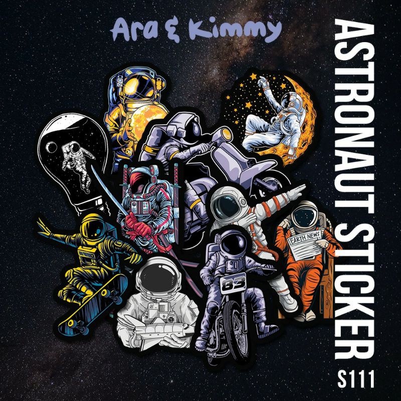

COD Stiker Astronot 10 PCS | Stiker deco stiker case hp stiker aesthetic stiker lucu stiker vespa stiker retro