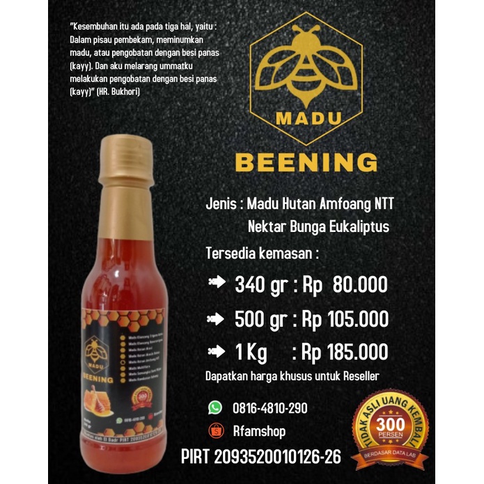 

MADU MURNI / MADU HUTAN AMFOANG NTT 1 Kg / MADU / MADU ASLI / MADU BERGARANSI