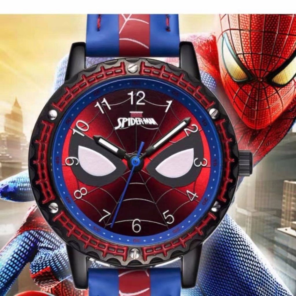 Jam Tangan MARVEL Avengers Spider-men Hero Dream Child Cool Disney Cartoon Wrist Watch Boy Waterproof Quartz Students Men Clock