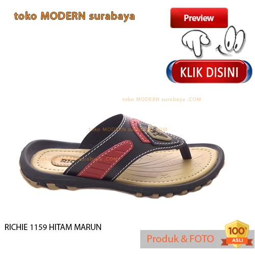 RICHIE 1159 HITAM MARUN sandal anak casual sandal jepit