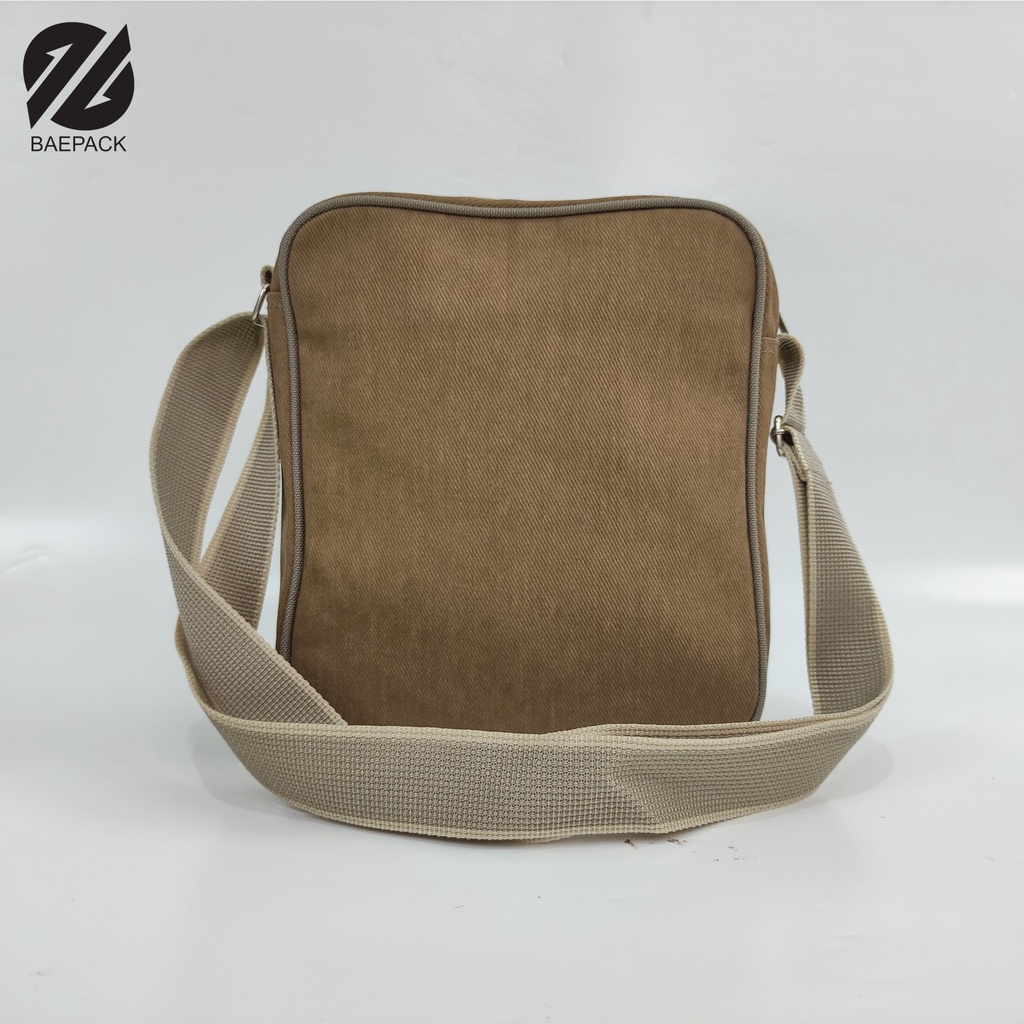 Tas Selempang Kanvas Cowok Volker Brown Original Baepack / Tas Bahu Pria dan Wanita / Tas kanvas Terbaik Produsen Bandung