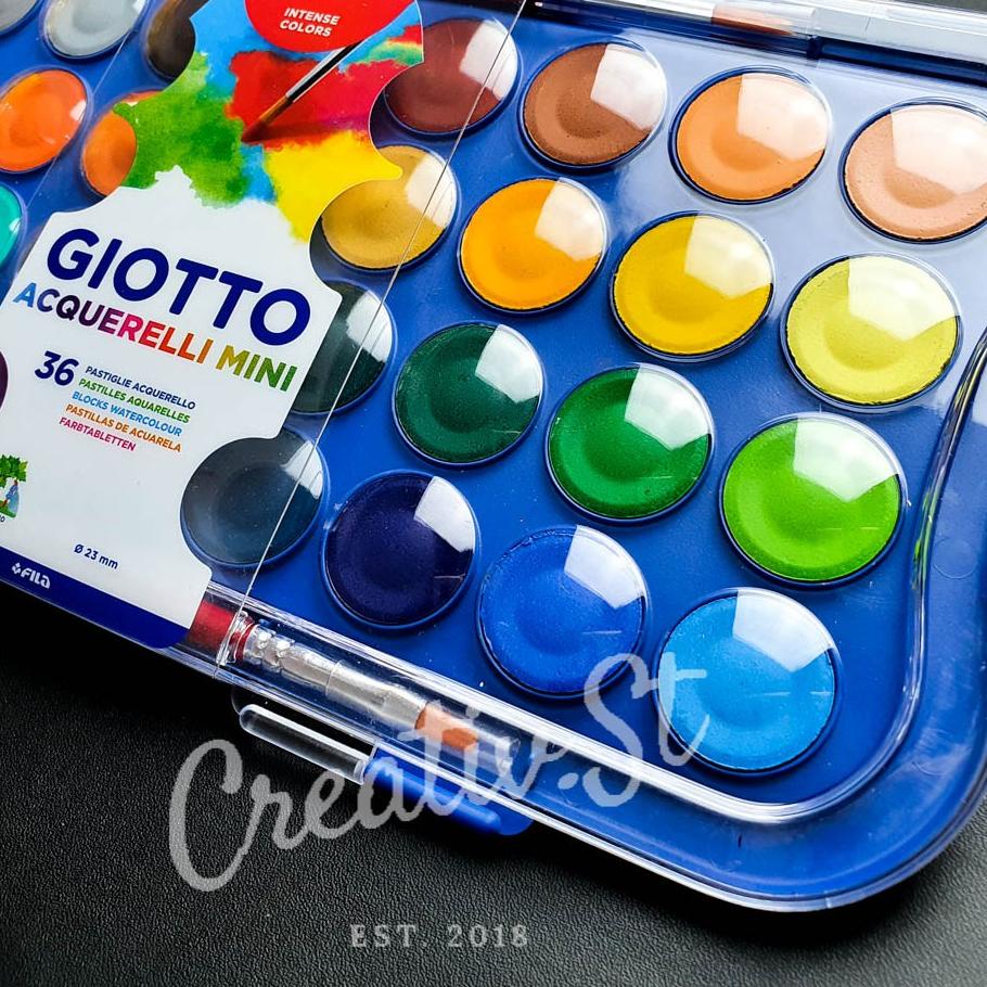 

Giotto Acquerelli MINI 36 Warna Cat Air 23 mm Padat Giotto Watercolor Solid Water Color 바