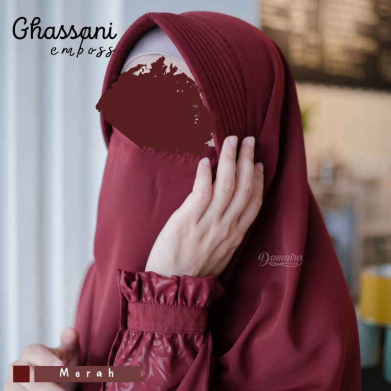 Damaira Hijab_Ghassani Emboss Set Gamis Syari