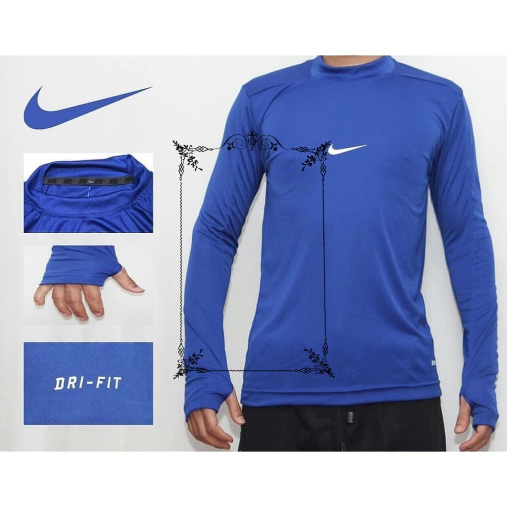 Promo Manset Baselayer Nike Panjang Thumbhole Baju Kaos Daleman Futsal Bola Olahraga Elegan