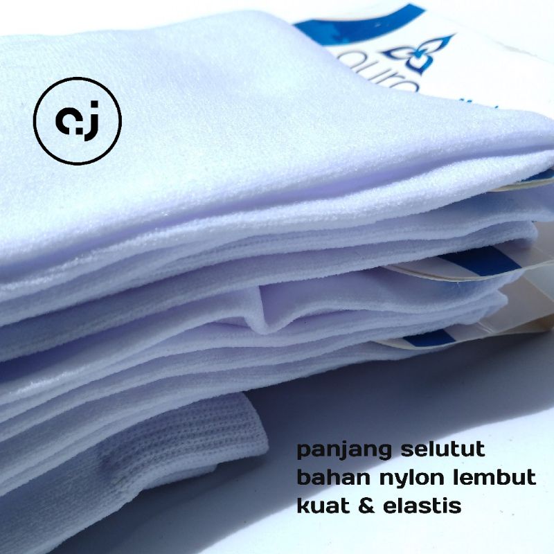 TOKO KL |  kaos kaki putih polos panjang selutut kaos kaki paskibra kaos kaki muslimah bahan nilon lembut