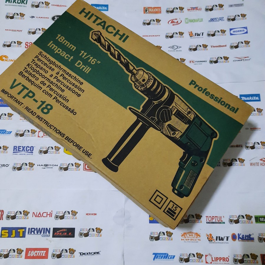 Mesin bor tembok 18mm hammer drill VTP18 HITACHI VTP 18