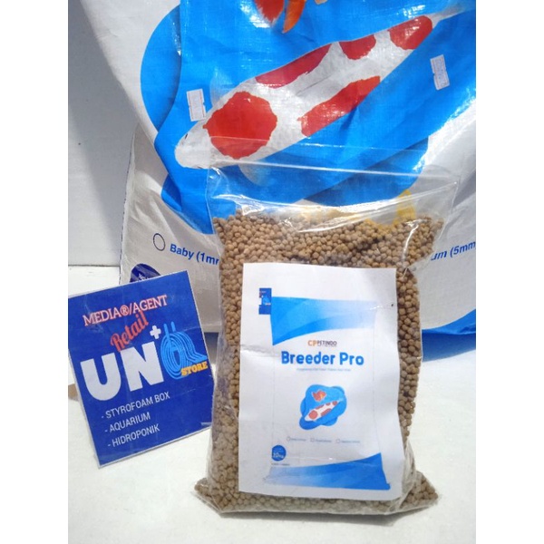 PELET IKAN / PELLET IKAN KOI PREMIUM BREEDER PRO 1mm/2mm dan 5mm REPACK 200/500/1000gr/1kg (Murah)