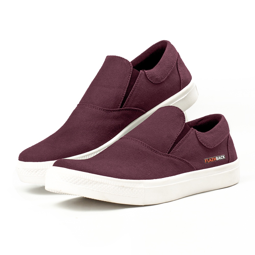 OWL RED |ManNeedMe x FLAZHBACK| Sepatu Sneakers Pria Casual Slip On Kanvas ORIGINAL