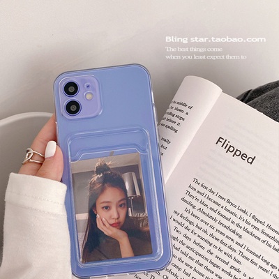 card holder case taro kartu foto idola case compatible for iphone 7 8 se 2020 plus x xs max xr 11 12 13 pro max