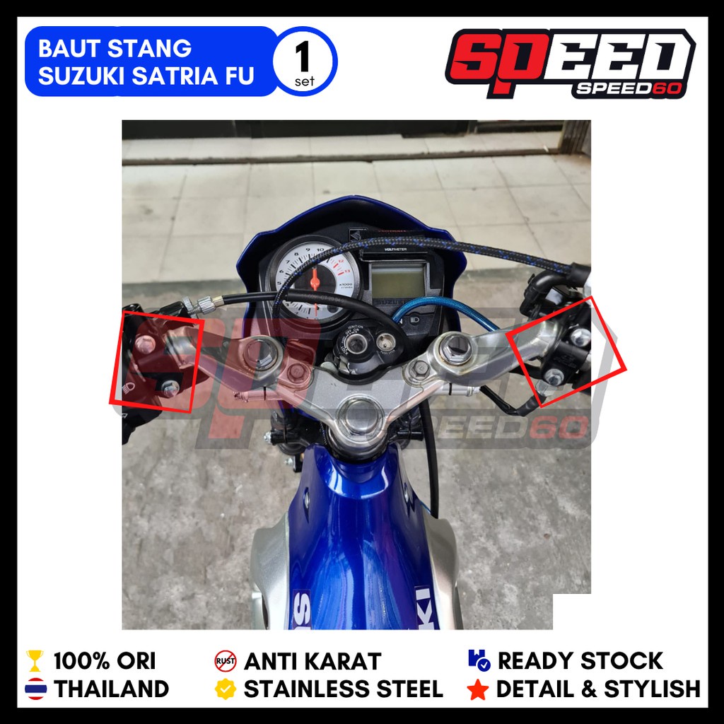 Baut Dudukan Stang Satria Fu Baut Probolt Thailand Stainless Steel King Nut