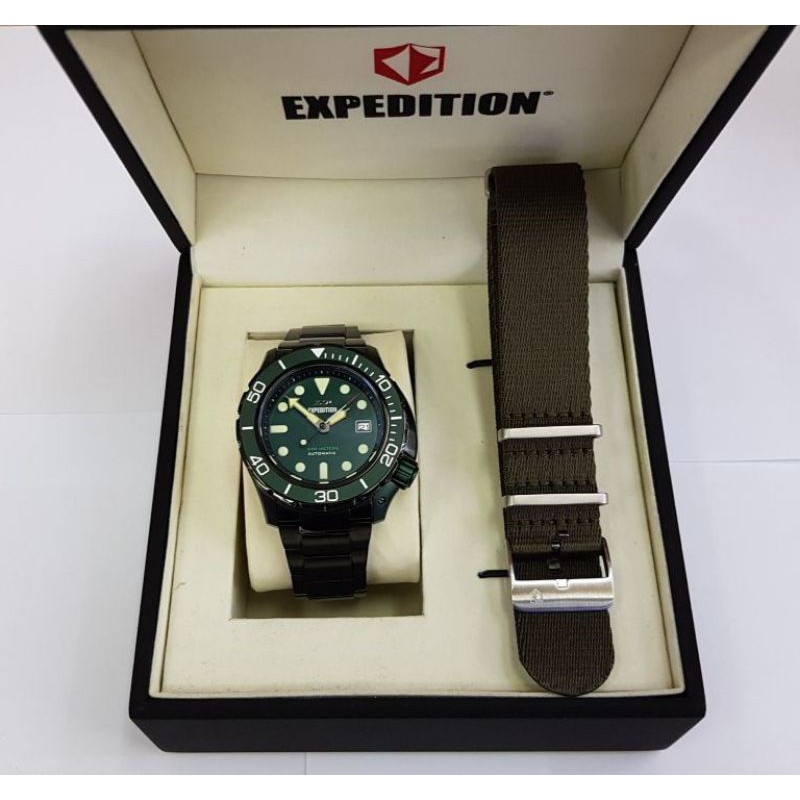 Jam Tangan Expedition E6809M Automatic Black / Green Original