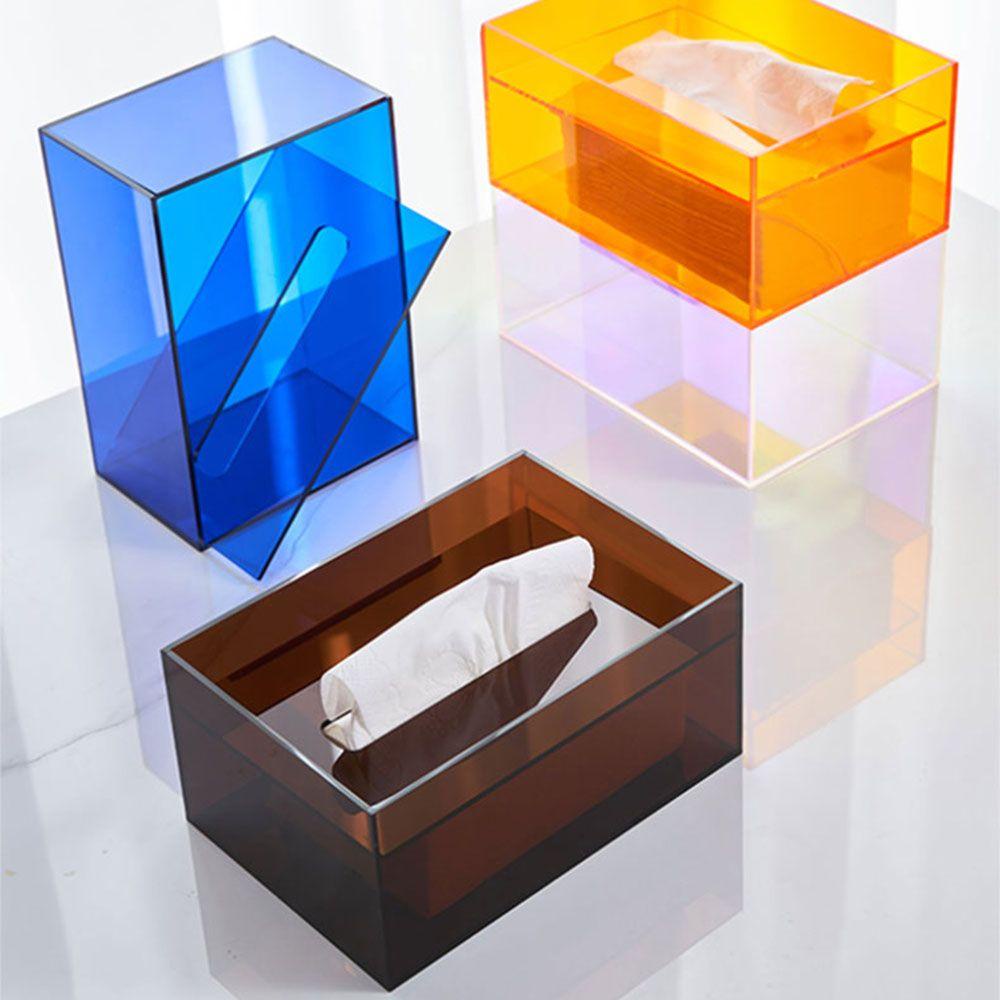 Solighter Tissue Box Acrylic Warna Transparan Rak Penyimpanan Akrilik