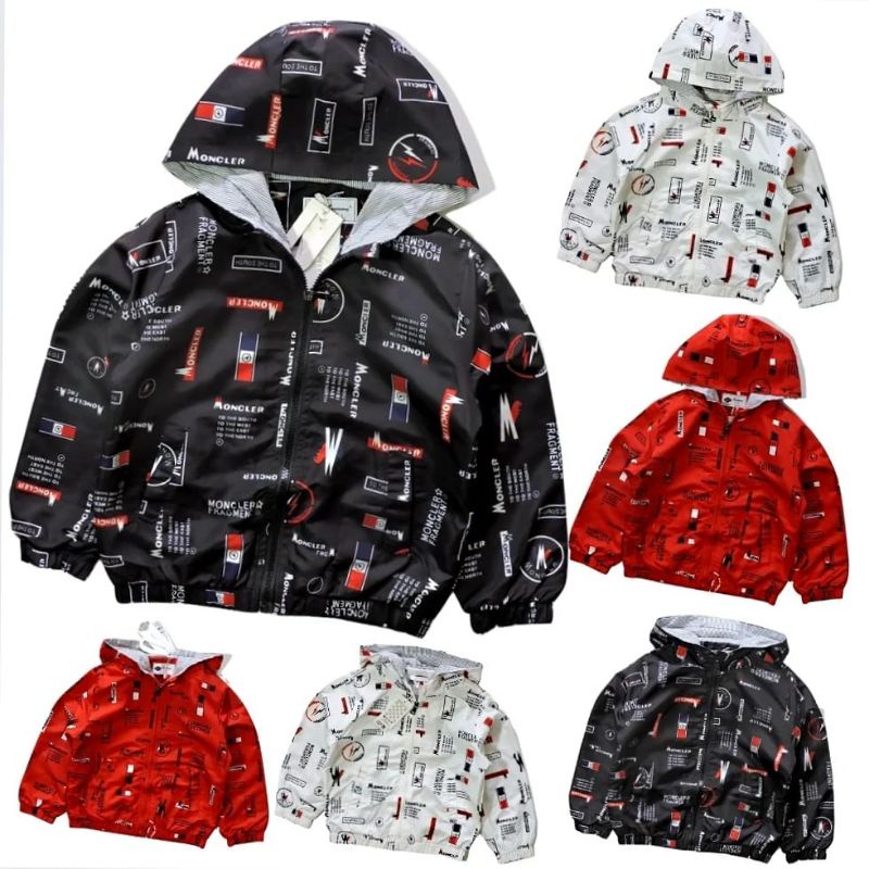 Jaket Hoodie Anak Laki Laki Import Bahan Parasut Model Bomber Usia 3 8 Tahun