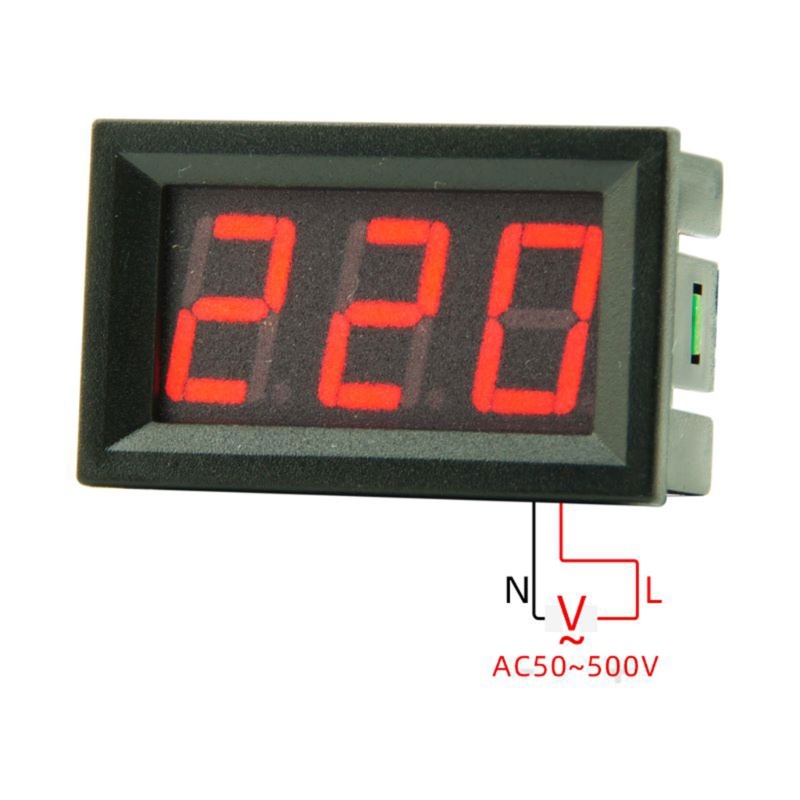 Btsg AC 50-500V AC 220V 380V Voltmeter Pengukur Tegangan Digital Dengan Kabel Daya