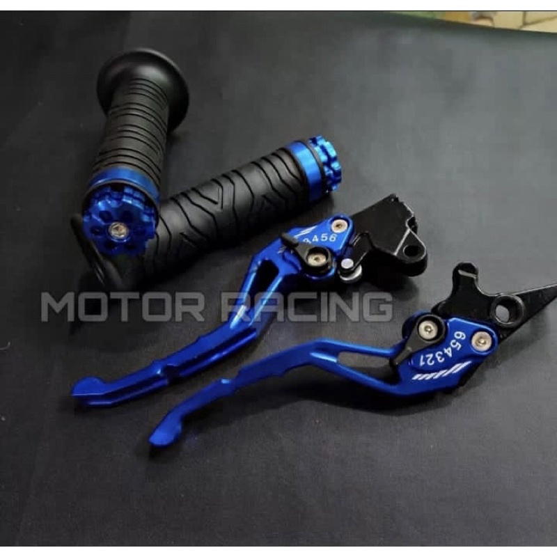 1 PAKET Handle Rem NMax N Max 2015 2016 2017 2018 2019 2020 Yamaha Handle Variasi handle+grip CNC BIRU