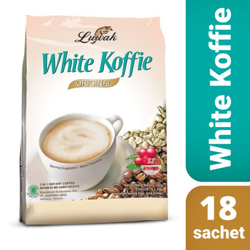 LUWAK WHITE COFFIE ORIGINAL 18 SACHET X 20G KOPI LUWAK WHITE COFFIE ORIGINAL 18 SACHET X 20G LUWAK W