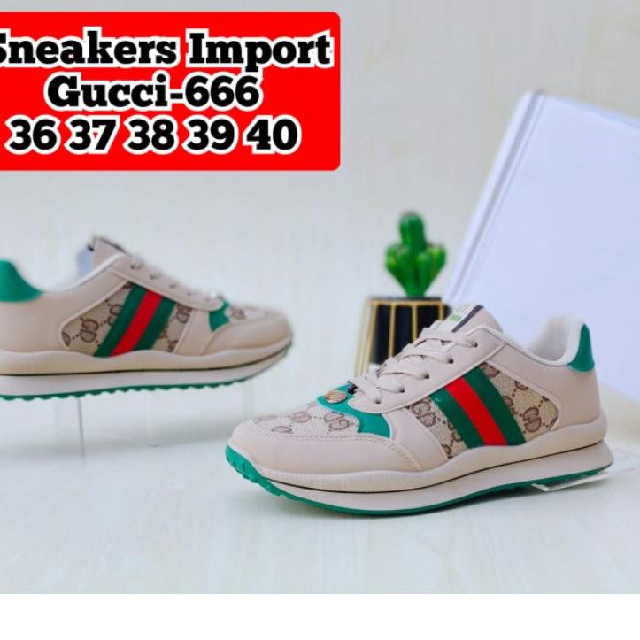 Tidak Diragukan.. SEPATU SNEAKERS IMPORT GUCCI KODE 666
