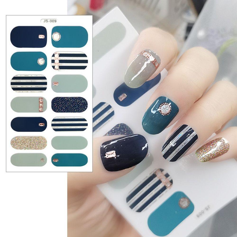 AUGUSTINA Agustinina Self-Adhesive Nail Stiker Bersinar Ikatan Simpul Dekorasi Kuku Nail Art Slider Relief Patung DIY Kuku Decals