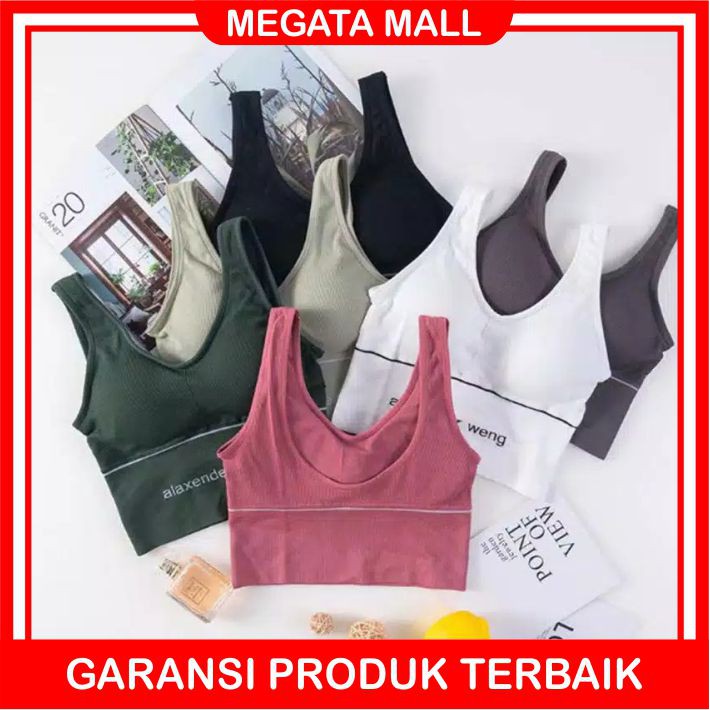 ♫ Megata ♫ A021 SPORT BRA GYM BRA OLAHRAGA PUSH UP WANITA TANPA KAWAT ELASTIS SEXY IMPORT