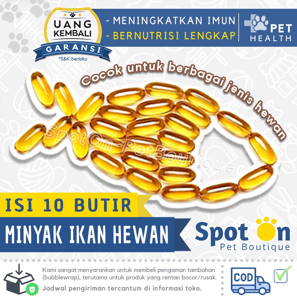 (10 Butir) Minyak Ikan Kucing &amp; Anjing Tung Hai | Original Fish Oil Tung-Hai