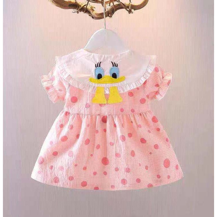 【Baru Datang!!】0-4Tahun QZ-98  Dress anak perempuan/Gaun putri lengan pendek Mickey Imut  Fashion Anak Impor