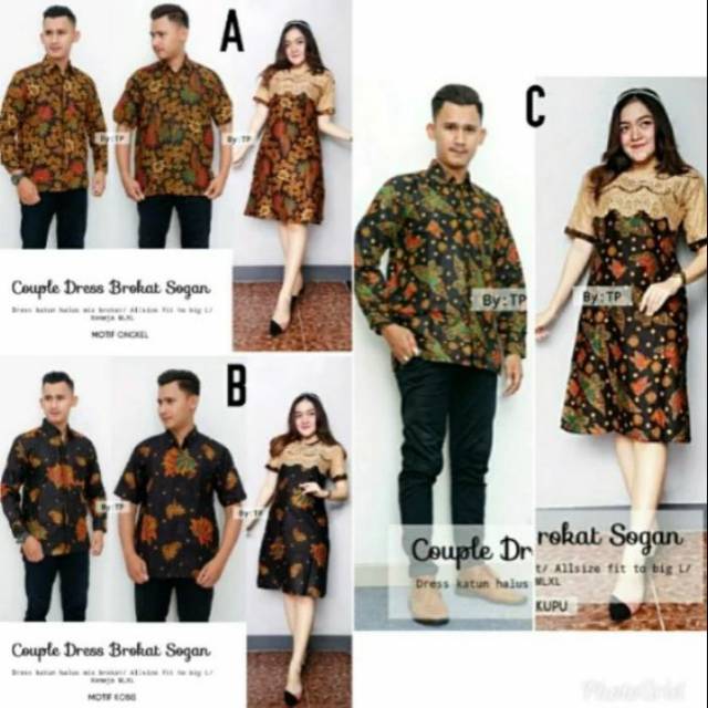 Couple dress brukat sogan