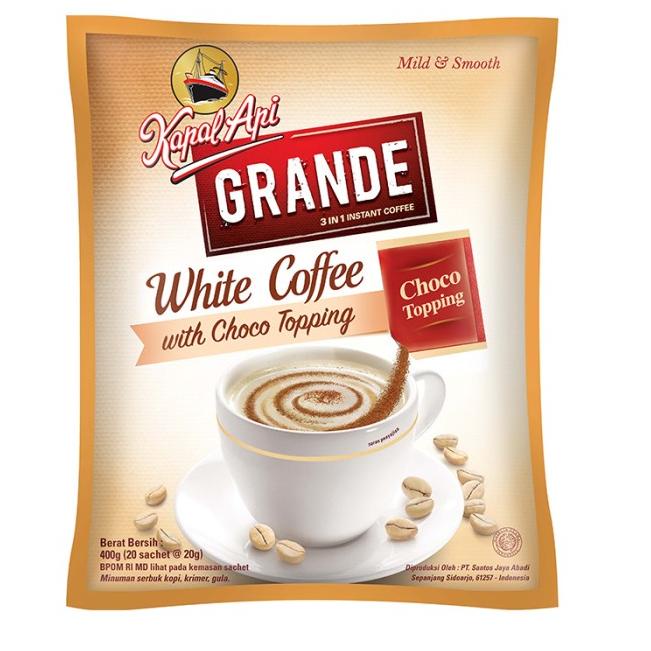 

✲ Kapal Api Grande White Coffee Topping Bag (Isi 20 Sachet @20 Gram) ♦