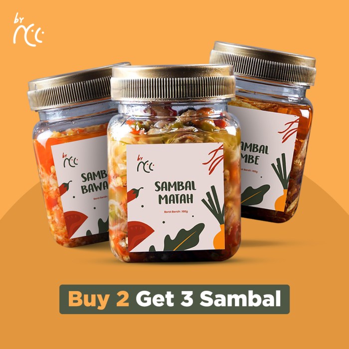 

BUY 2 GET 1 (BUY SAMBAL MBE & SAMBAL MATAH, FREE SAMBAL BAWANG) - BARU