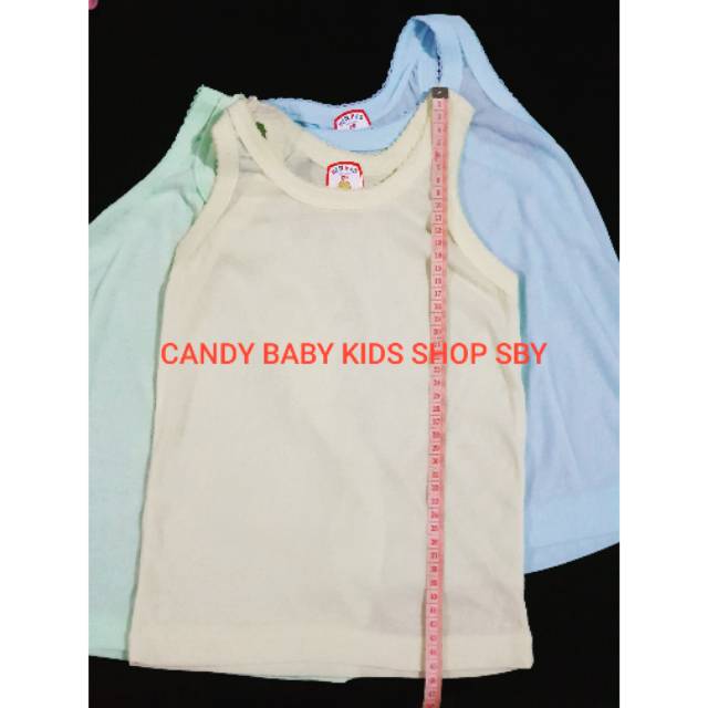 Singlet Hao Hao Hen Hao Kaos Dalam Anak Bayi 26/28 Putih/Warna isi 3pcs Murah Halus