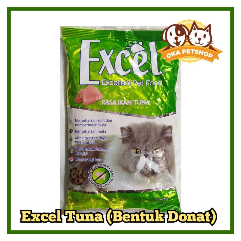 excel tuna bentuk donat freshpack 500gr - makanan kucing excel - dry food excel 500gr