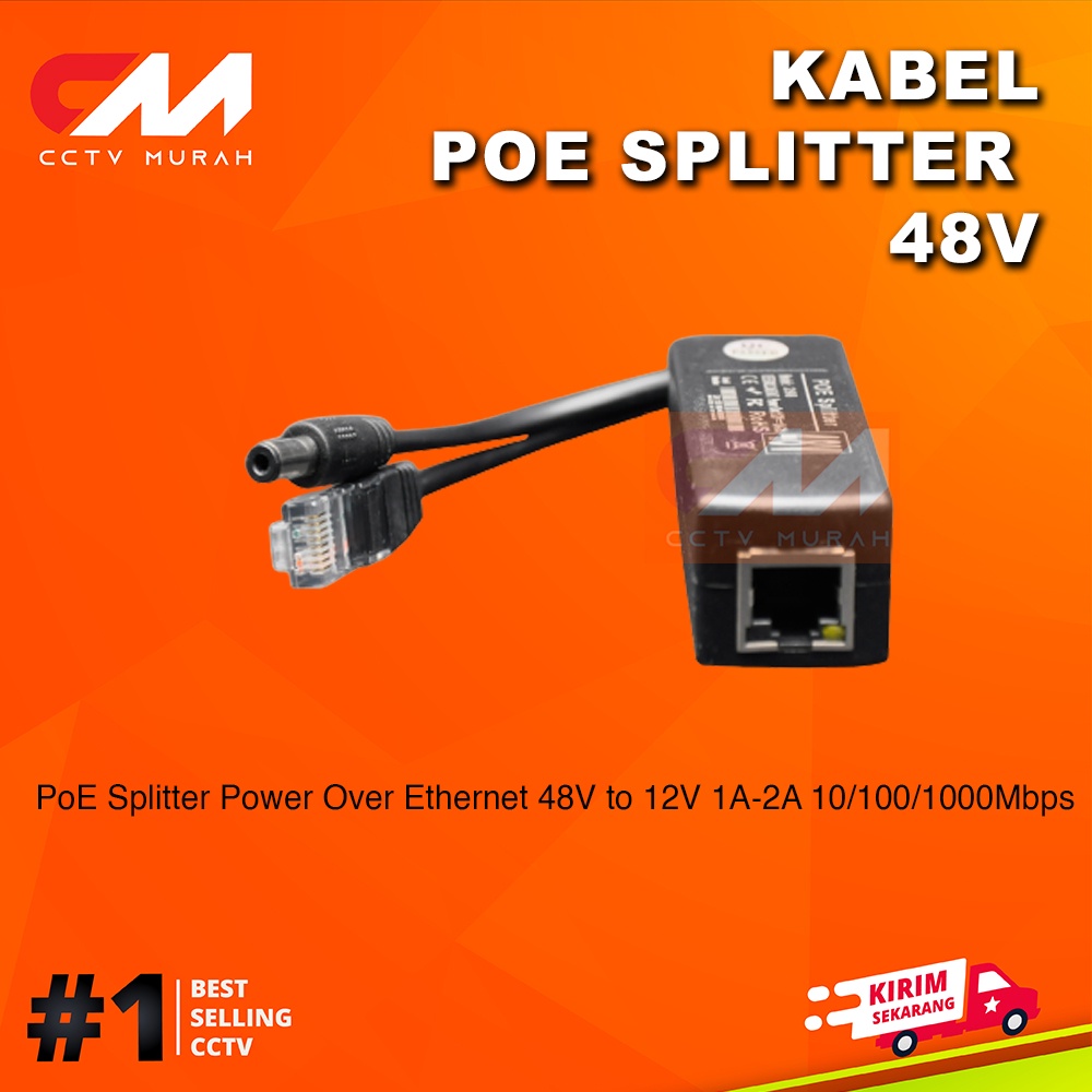 POE Splitter 48V || Type POE-SPL48V || Power Over Ethernet 48V to 12V 1A-2A 10/100/1000Mbps