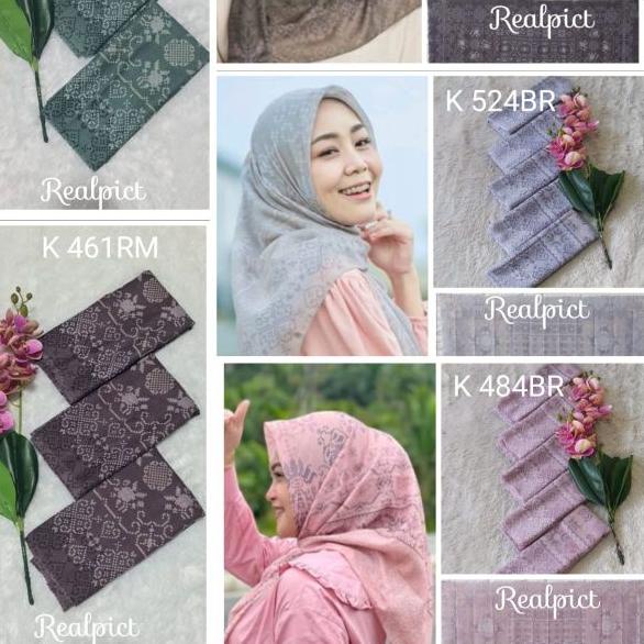 jilbab segi empat motif koran krudung voal motif koran lasercut jilbab denay terbaru
