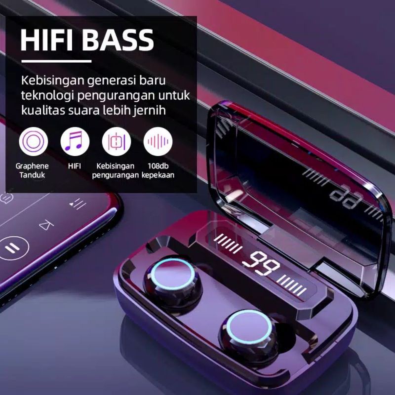 Headset Murah Headset Bluetooth Asli AMOI M11 TWS 5.0 Earphone Nirkabel