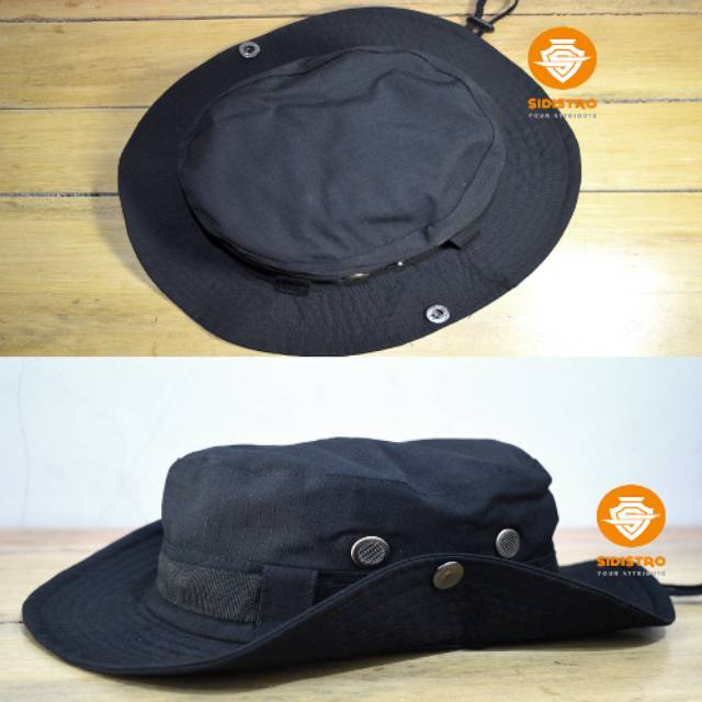 TOPI RIMBA LAPANGAN - TOPI RIMBA OUTDOOR WARNA HITAM ORIGINAL SIDISTRO
