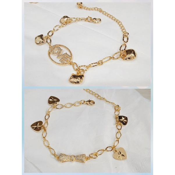 Gelang tangan Jurai xuping wanita berlapis emas dengan mata zircon uk18cm.