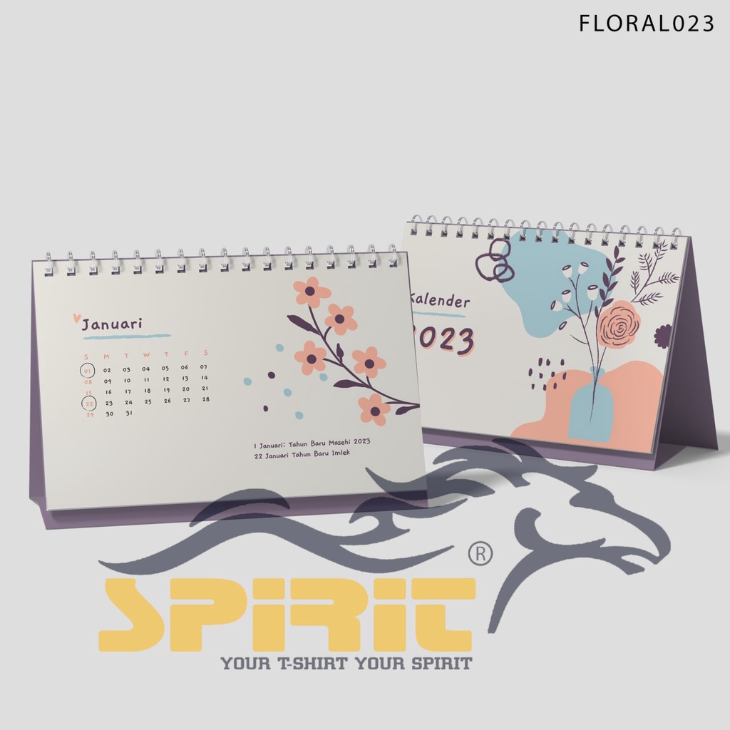 Jual Kalender Meja / Kalender Duduk Tahun 2023 Desian Aesthetic Bunga ...