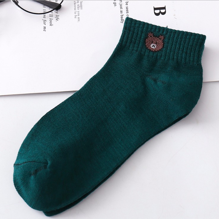 FAYES Kaos Kaki Line Brown / Kaos Kaki Ankle Cute / Kaos Kaki Sepatu Import U16-LINE BROWN GREEN