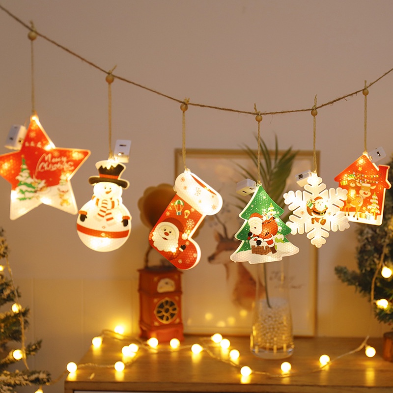 [Christmas Home Decoration Products] [1pc Xmas LED Decorative Window Lights] [waterproof Christmas Tree Decor Hanging Lights]