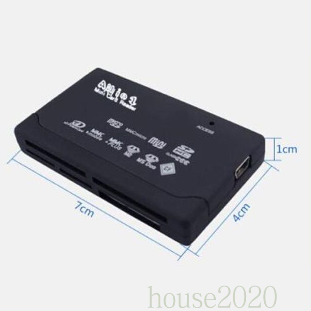 (Ready Stock) Adaptor Pembaca Kartu Sd All In One Mendukung Tf Cf Sd Mini Sd Sdhc Mmc Ms Xd Usb 2.0