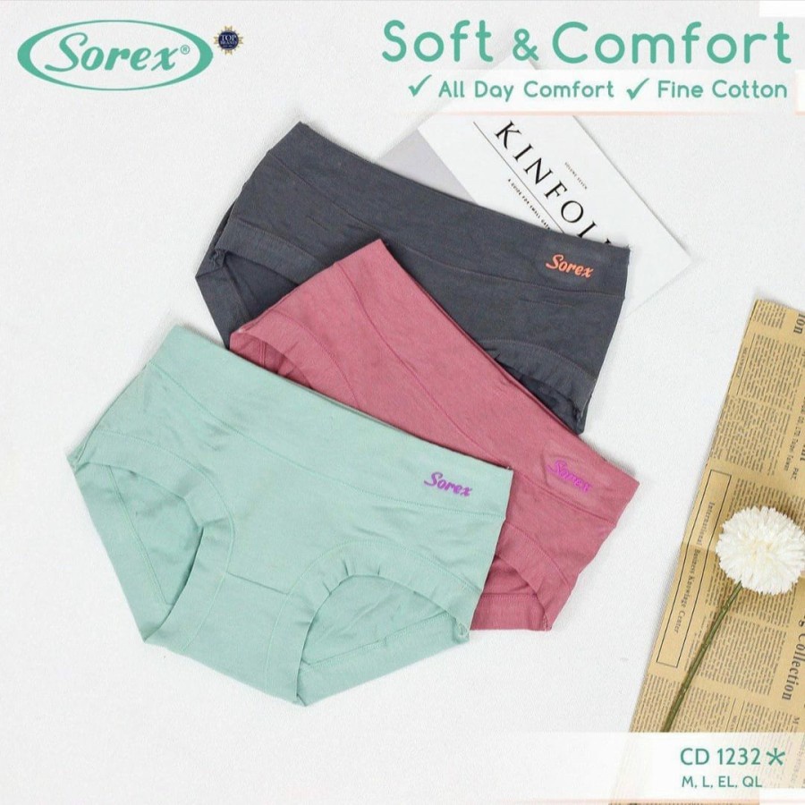 cd celana dalam wanita basic sorex 1232 katun soft comfort