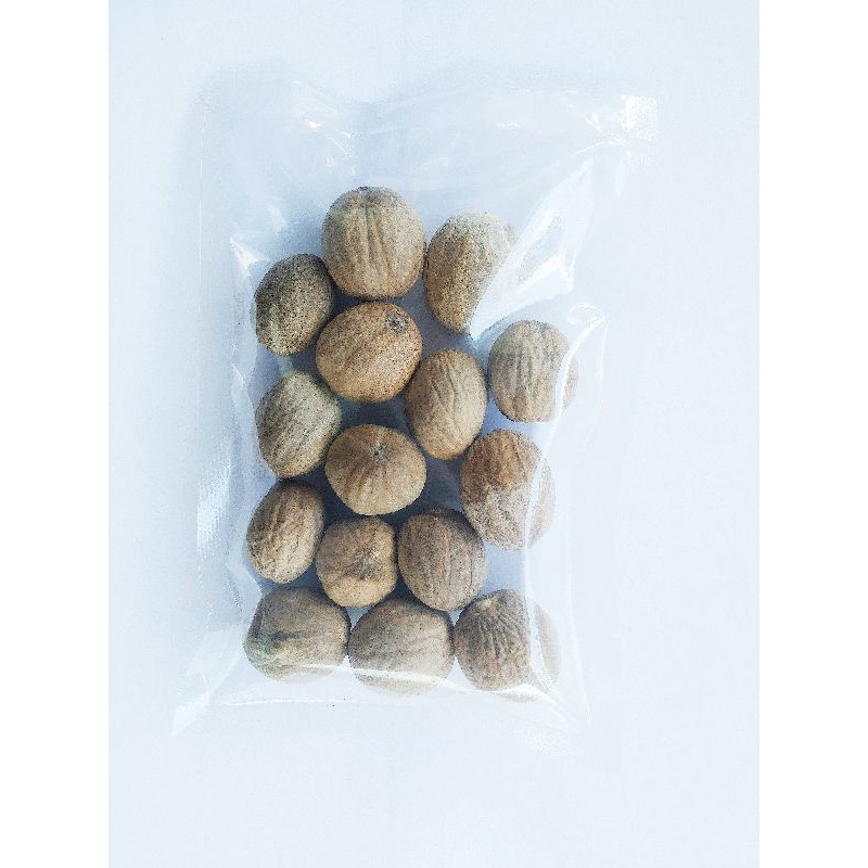 

Biji Pala Kupas Kering 100 gr / Biji Pala Bulat Utuh