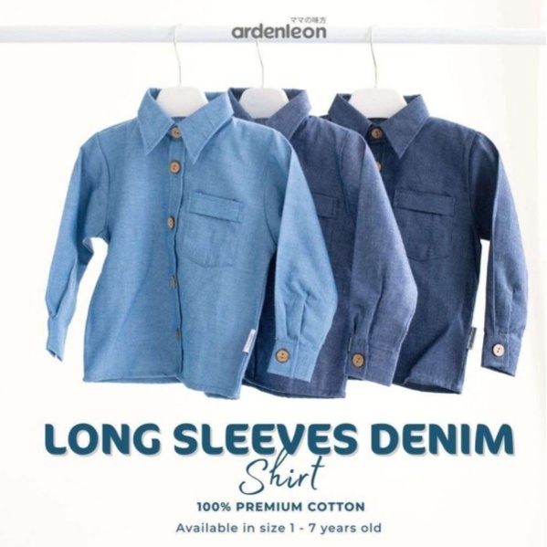 ARDENLEON 1-7 Yr Denim Long Sleeve Atasan Anak ( Kemeja Denim Panjang ) Arden Leon CBKS